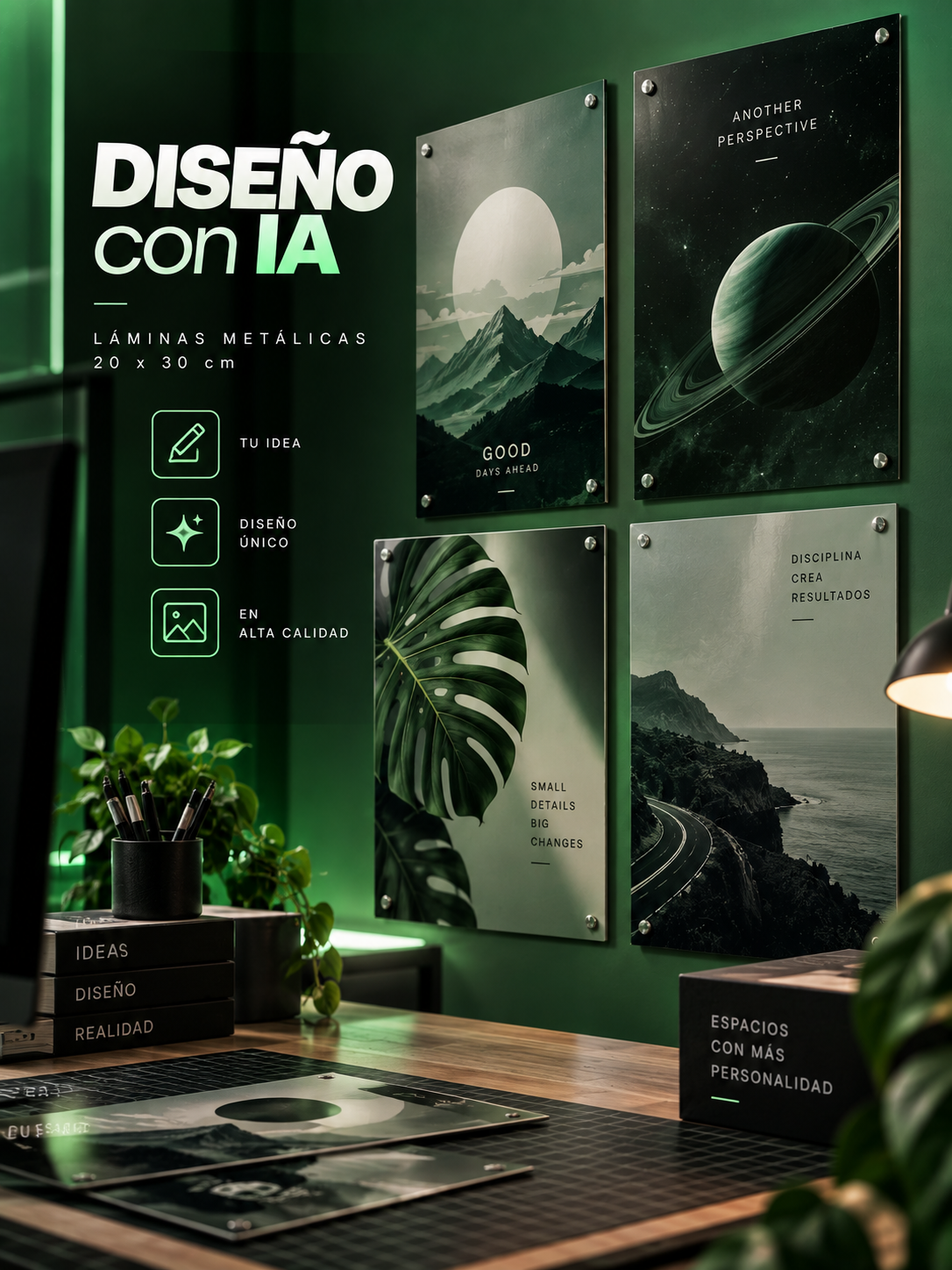 Cuadro metálico 20 × 30 cm · Diseño con IA